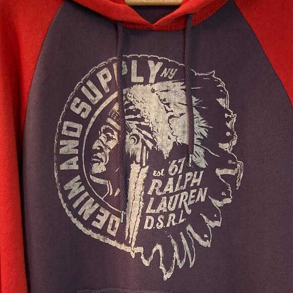 Ralph Lauren Denim & Supply Indian Chief Hoodie Size Large - Picture 3 of 7